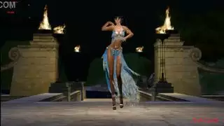 إباحي قاسي: راقصة شرقية زرقاء وقضيبان بي بي سي في مثلث جنسي